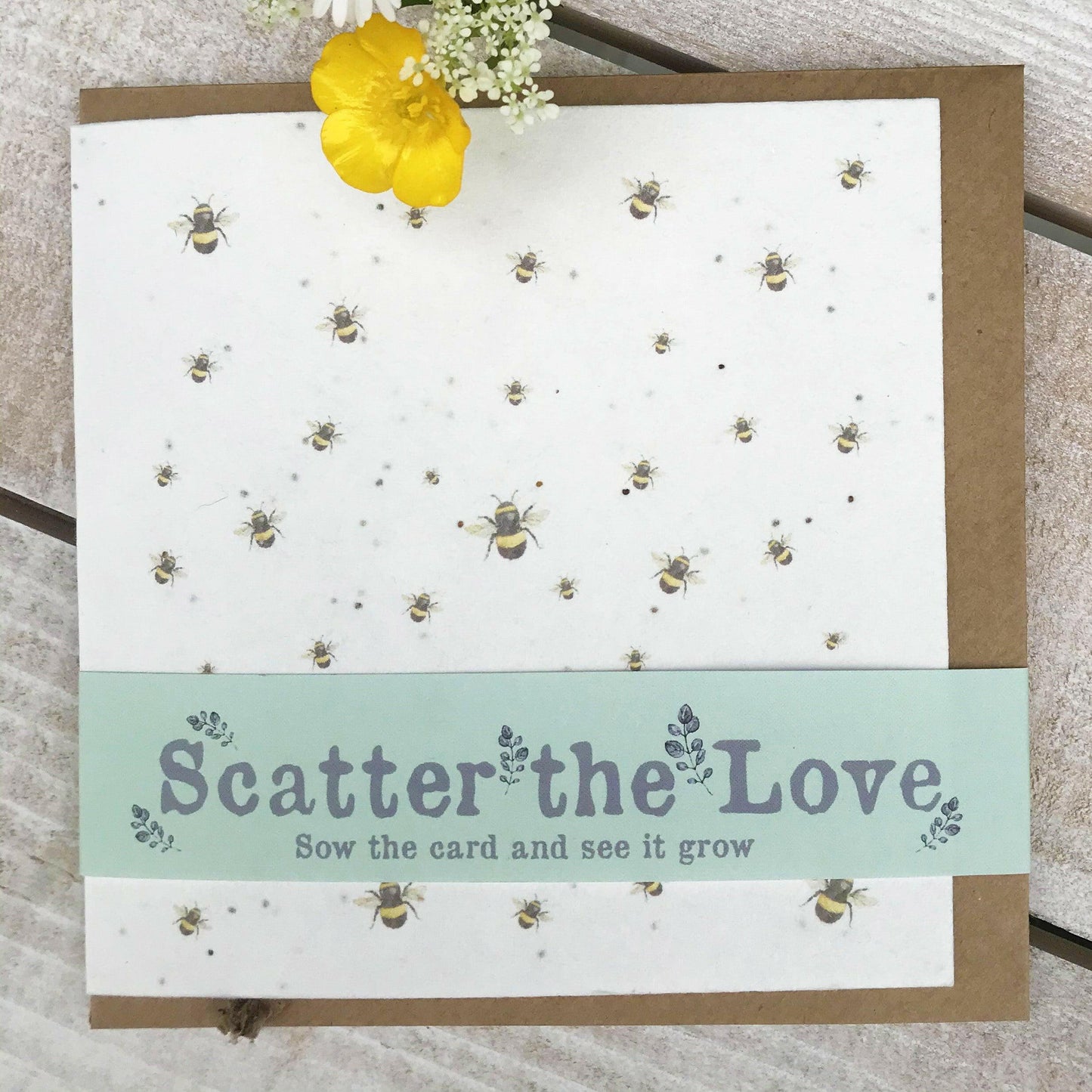 Scatter the Love Plantable Bumble Bee Seed Card - Crumble and Core